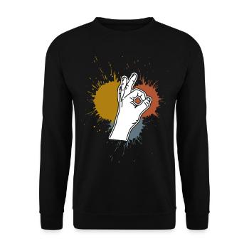 Looked in Retro Stains Looked in - Unisex Sweatshirt - black - Front - Alina (178cm) & Michal (187cm)
