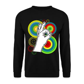 Looked in Retro funny Looked in - Unisex Sweatshirt - black - Front - Alina (178cm) & Michal (187cm)