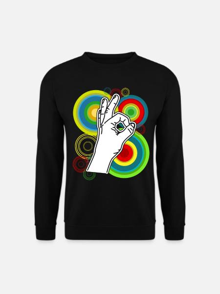 Reingeschaut Retro lustig Reingeguckt - Unisex Pullover - Schwarz