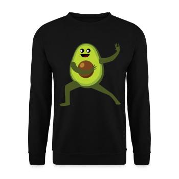 Qigong Qi Gong Avocado Chigong - Unisex Pullover - Schwarz - Vorne - Alina (178cm) & Michal (187cm)