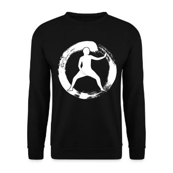Qigong Qi Gong Karate Chigong - Unisex Pullover - Schwarz - Vorne - Alina (178cm) & Michal (187cm)