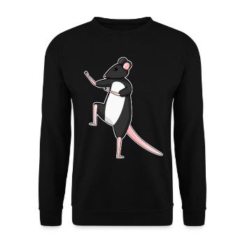 Qigong Qi Gong Maus Chigong - Unisex Pullover - Schwarz - Vorne - Alina (178cm) & Michal (187cm)