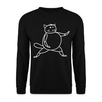 Qigong Qi Gong Katze Chigong - Unisex Pullover - Schwarz - Vorne - Alina (178cm) & Michal (187cm)
