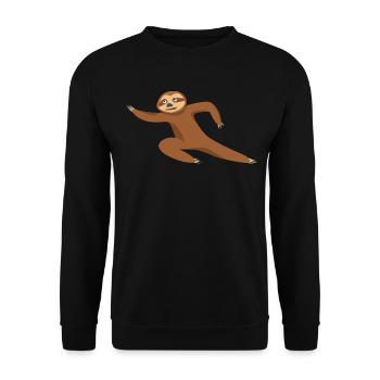 Qigong Qi Gong Sloth Chigong - Unisex Pullover - Schwarz - Vorne - Alina (178cm) & Michal (187cm)