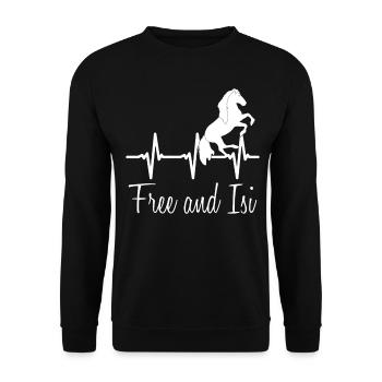 Cheval islandais Chevaux islandais - Sweat-shirt Unisexe - noir - Devant - Alina (178cm) & Michal (187cm)