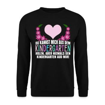 Kindergarten Witz Erzieherin Erzieher - Unisex Pullover - Schwarz - Vorne - Alina (178cm) & Michal (187cm)