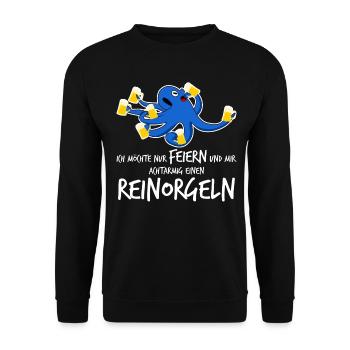 Achtarmig einen Reinorgeln Saufen - Unisex Pullover - Schwarz - Vorne - Alina (178cm) & Michal (187cm)