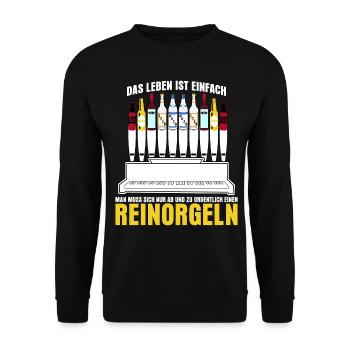 Achtarmig einen Reinorgeln Orgel Saufen - Unisex Pullover - Schwarz - Vorne - Alina (178cm) & Michal (187cm)