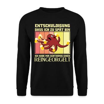 Reinorgeln Tintenfisch Bier Party - Unisex Pullover - Schwarz - Vorne - Alina (178cm) & Michal (187cm)