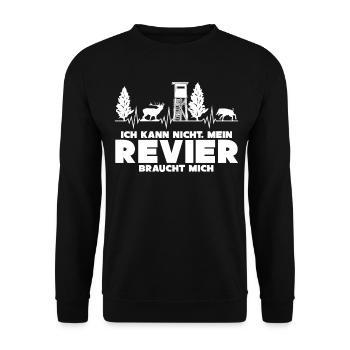 Jägerin Keiler Wildschwein Jagd Jäger - Unisex Pullover - Schwarz - Vorne - Alina (178cm) & Michal (187cm)