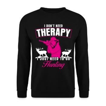 Hunter Hunting Deer Hunting Hunter - Unisex Sweatshirt - black - Front - Alina (178cm) & Michal (187cm)