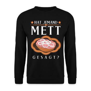 Mettigel Mettbrötchen Mettfleisch Mett - Unisex Pullover - Schwarz - Vorne - Alina (178cm) & Michal (187cm)
