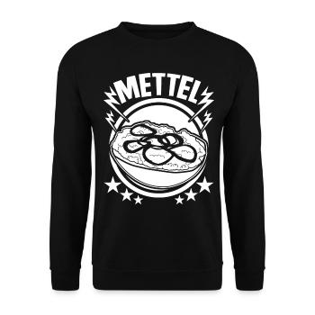 Metal Mettel Mett Mettbrötchen - Unisex Pullover - Schwarz - Vorne - Alina (178cm) & Michal (187cm)