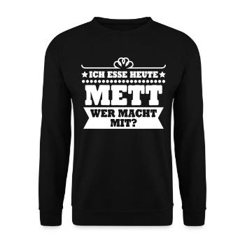 Mettbrötchen Mettfleisch Mett Mettigel - Unisex Pullover - Schwarz - Vorne - Alina (178cm) & Michal (187cm)