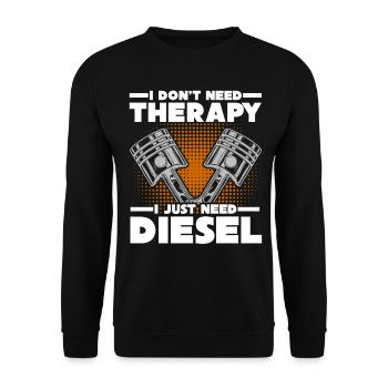 Displacement Tuner Therapy Motor Tuning - Unisex Sweatshirt - black - Front - Alina (178cm) & Michal (187cm)