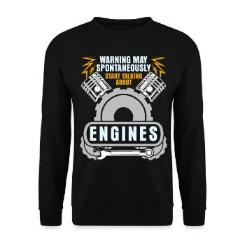 Displacement Tuner Engine Fine Tuning - Unisex Sweatshirt - black - Front - Alina (178cm) & Michal (187cm)