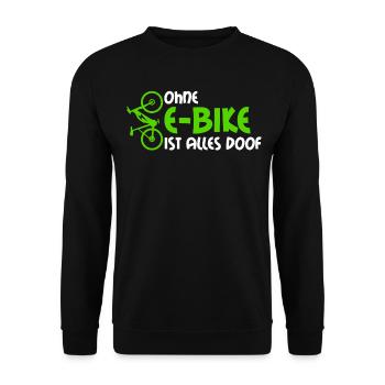 EBike E-MTB elektrisches Fahrrad E-Bike - Unisex Pullover - Schwarz - Vorne - Alina (178cm) & Michal (187cm)