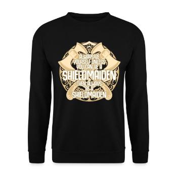 Schildmaid Viking Nordic Berserker - Unisex Pullover - Schwarz - Vorne - Alina (178cm) & Michal (187cm)