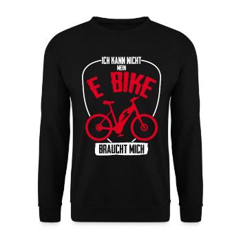 EBike elektrisches Fahrrad E-MTB E-Bike - Unisex Pullover - Schwarz - Vorne - Alina (178cm) & Michal (187cm)