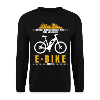 EBike E-TB elektrisches Fahrrad E-Bike - Unisex Pullover - Schwarz - Vorne - Alina (178cm) & Michal (187cm)