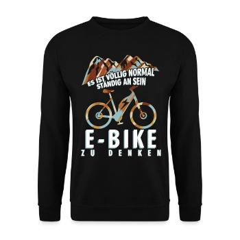EBike elektrisches Fahrrad Strom E-Bike - Unisex Pullover - Schwarz - Vorne - Alina (178cm) & Michal (187cm)