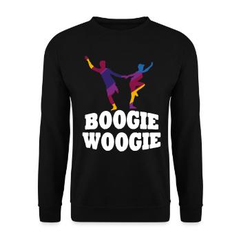 Boogie Woogie Tänzer Tanzen Swing - Unisex Pullover - Schwarz - Vorne - Alina (178cm) & Michal (187cm)