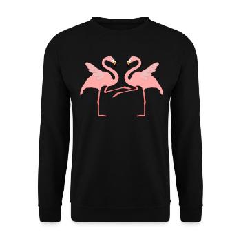 Boogie Woogie Flamingos Tanzen Swing - Unisex Pullover - Schwarz - Vorne - Alina (178cm) & Michal (187cm)