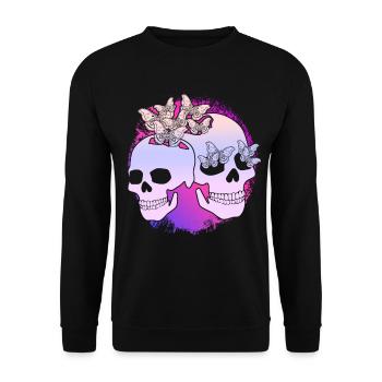 Papillon de nuit Skull Motten Motte occulte Goth - Sweat-shirt Unisexe - noir - Devant - Alina (178cm) & Michal (187cm)