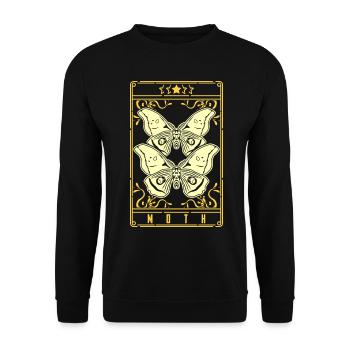 Papillon de nuit Tarot Motten Occult Motte Goth - Sweat-shirt Unisexe - noir - Devant - Alina (178cm) & Michal (187cm)