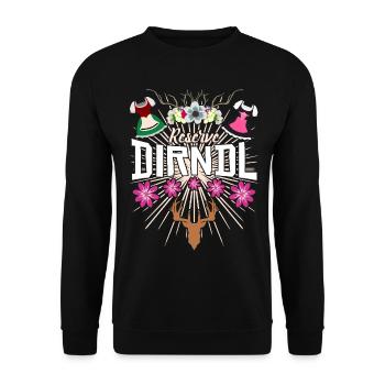 Dirndl Ersatz Reserve Trachtenkleid - Unisex Pullover - Schwarz - Vorne - Alina (178cm) & Michal (187cm)