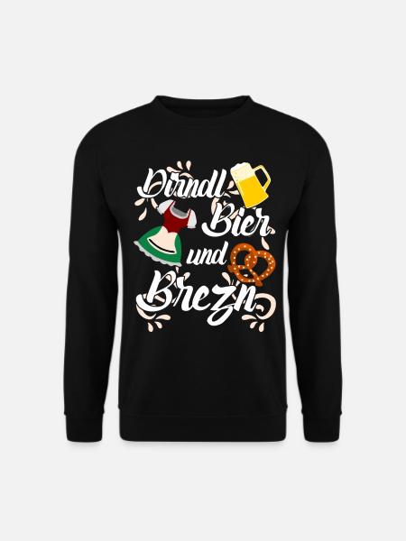 Dirndl Bier und Brezn - Unisex Pullover - Schwarz
