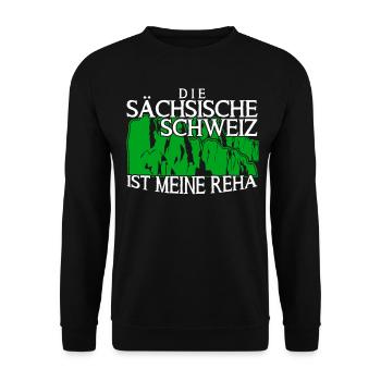 Sächsische Schweiz Urlaub Wandern - Unisex Pullover - Schwarz - Vorne - Alina (178cm) & Michal (187cm)