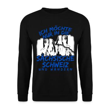 Sächsische Schweiz Wandern - Unisex Pullover - Schwarz - Vorne - Alina (178cm) & Michal (187cm)