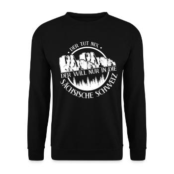 Sächsische Schweiz Der tut nix Wandern - Unisex Pullover - Schwarz - Vorne - Alina (178cm) & Michal (187cm)
