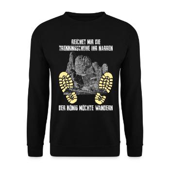 Sächsische Schweiz Wanderschuhe Wandern - Unisex Pullover - Schwarz - Vorne - Alina (178cm) & Michal (187cm)
