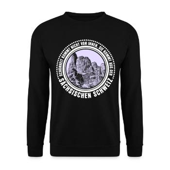 Sächsische Schweiz Wandern Klettern - Unisex Pullover - Schwarz - Vorne - Alina (178cm) & Michal (187cm)
