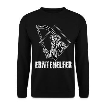 Sensenmann Erntehelfer Grim Reaper - Unisex Pullover - Schwarz - Vorne - Alina (178cm) & Michal (187cm)