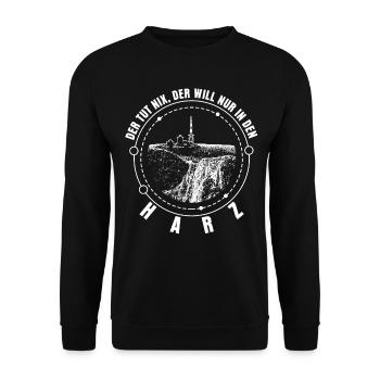 Harz Wandern Harzer Brocken - Unisex Pullover - Schwarz - Vorne - Alina (178cm) & Michal (187cm)