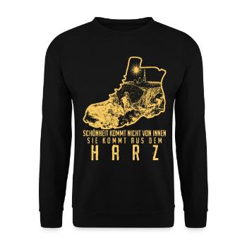 Harz Harzer Torfhaus Wandern Brocken - Unisex Pullover - Schwarz - Vorne - Alina (178cm) & Michal (187cm)