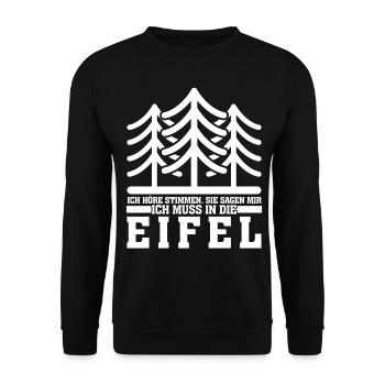 Eifel Eifeler Berge Wandern Eifler - Unisex Pullover - Schwarz - Vorne - Alina (178cm) & Michal (187cm)