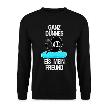 Sensenmann Ganz dünnes Eis Grim Reaper - Unisex Pullover - Schwarz - Vorne - Alina (178cm) & Michal (187cm)