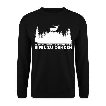 Eifel Eifeler Wandern Berge Eifler - Unisex Pullover - Schwarz - Vorne - Alina (178cm) & Michal (187cm)
