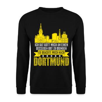 Dortmunder Stadt Ruhrpott Dortmund - Unisex Pullover - Schwarz - Vorne - Alina (178cm) & Michal (187cm)