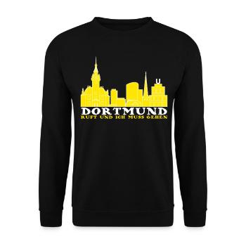 Dortmunder ruft Stadt Dortmund - Unisex Pullover - Schwarz - Vorne - Alina (178cm) & Michal (187cm)
