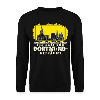 Dortmunder Traum Stadt Ruhrpott Dortmund - Unisex Pullover - Schwarz - Vorne - Alina (178cm) & Michal (187cm)