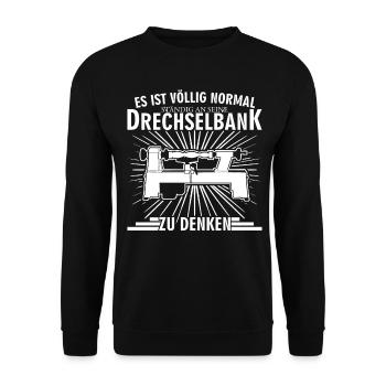 Drechseln Drechselbank Witz Drechsler - Unisex Pullover - Schwarz - Vorne - Alina (178cm) & Michal (187cm)