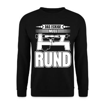 Drechseln Drechselbank Witz Drechsler - Unisex Pullover - Schwarz - Vorne - Alina (178cm) & Michal (187cm)
