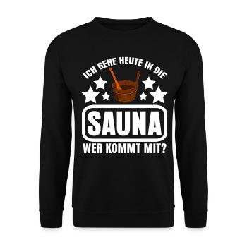 Sauna Saunist Saunameister Saunieren - Unisex Pullover - Schwarz - Vorne - Alina (178cm) & Michal (187cm)