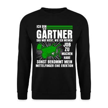 Galabauer Gartenbau Galabau Gärtner - Unisex Pullover - Schwarz - Vorne - Alina (178cm) & Michal (187cm)