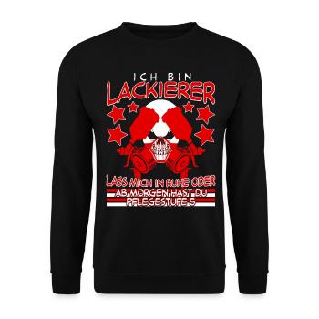 Autolackierer Lackierer Witz Airbrush - Unisex Pullover - Schwarz - Vorne - Alina (178cm) & Michal (187cm)